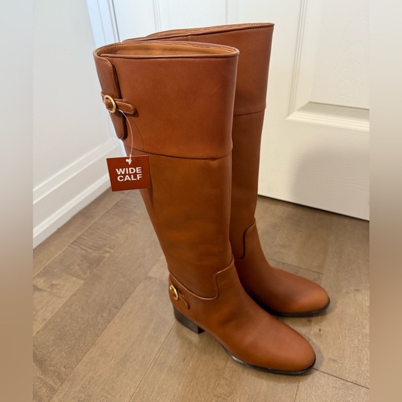 Franco Sarto Jazrin Cognac Knee-High Riding Boots. NWT- size 6.5 wide calf - Picture 8 of 13